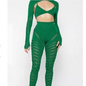 Green Women's Knit 3 piece set #stpatricksday #greenset